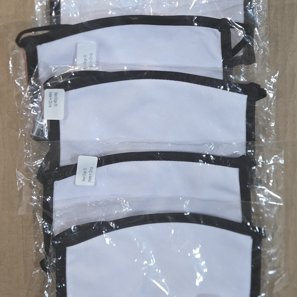 Sublimation White and Black Face Masks